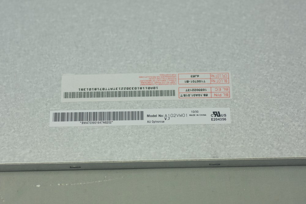Original A102VW01 AUO Screen 10.2" 800×480 A102VW01 Display