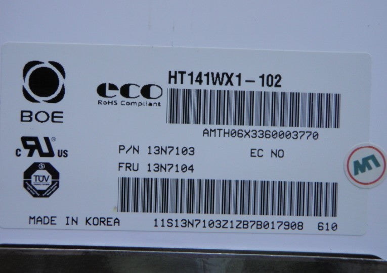 Original HT141WX1-102 BOE Screen 14.1" 1280x800 HT141WX1-102 Display