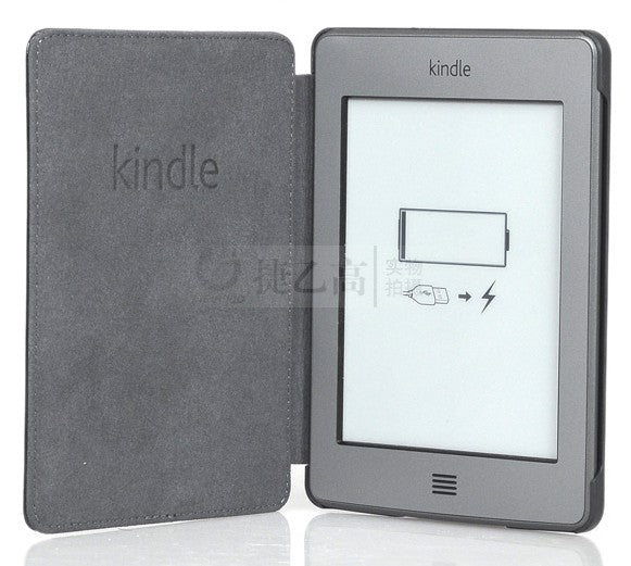 Black Red Leather Business Style Case Cover For Amazon Kindle Touch