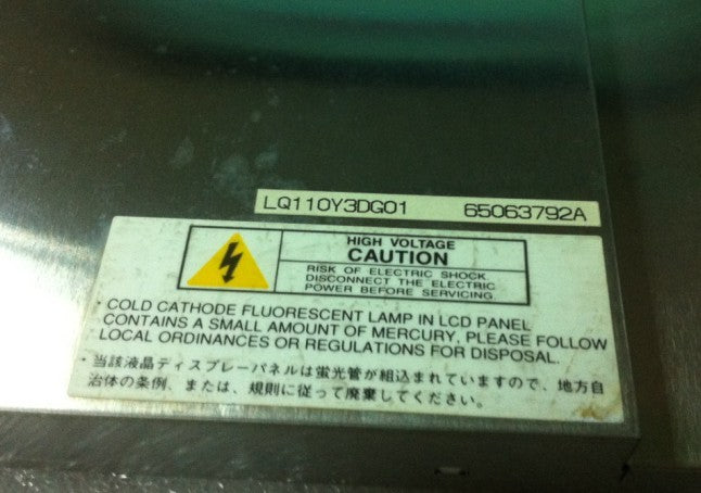 New 11.0" LQ110Y3DG01 LCD Industrial LCD Display Screen 800*480