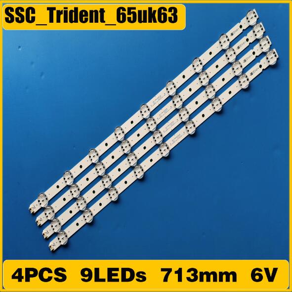 4 PCS LED Strip for LG 65UK6300YVB 65UK6300 65UK6400 65UK6470PLC 65UK6400PLF 65UK6300PUE SSC_65UK63_9LED_SVL650A95 EAV64013801