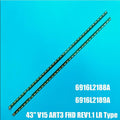2 LED backlight strips for LG 43" V15 ART3 FHD REV1.1 LR Type 43LF6350 43LF5700 43UF6750 43UF6800 6922L-0145A 6916L2189A 698A2L