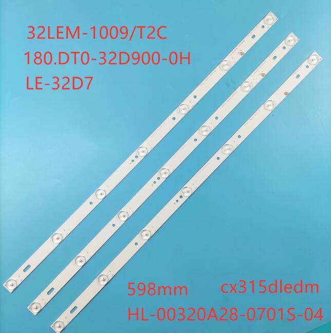 LED Backlight Strips For 32" LED TV Bars BBK 32LEM-1010/T2C HL-00320A28-0701S-04 B0 Bands Rulers ZDCX32D07-ZC14FG-05 Array Tape