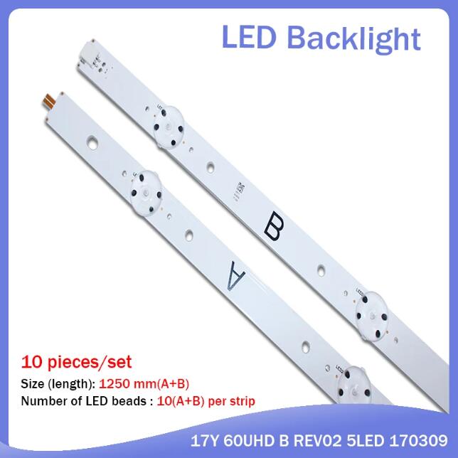 New tv backlight LED strips 10pcs 60 inch TV KD-60X690E S600DUC-1 17Y 60UHD A B REV02 5LED 170209 SVG600A36-A B KCL60 for SONY