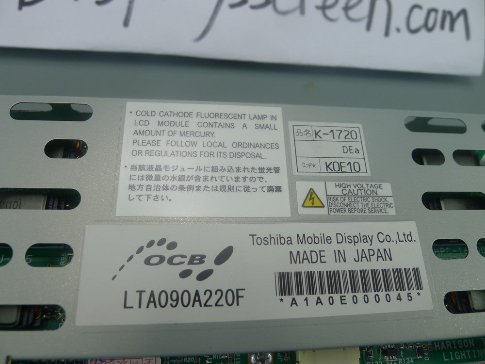 Original LTA090A220F Toshiba Screen 9.0" 800x480 LTA090A220F Display