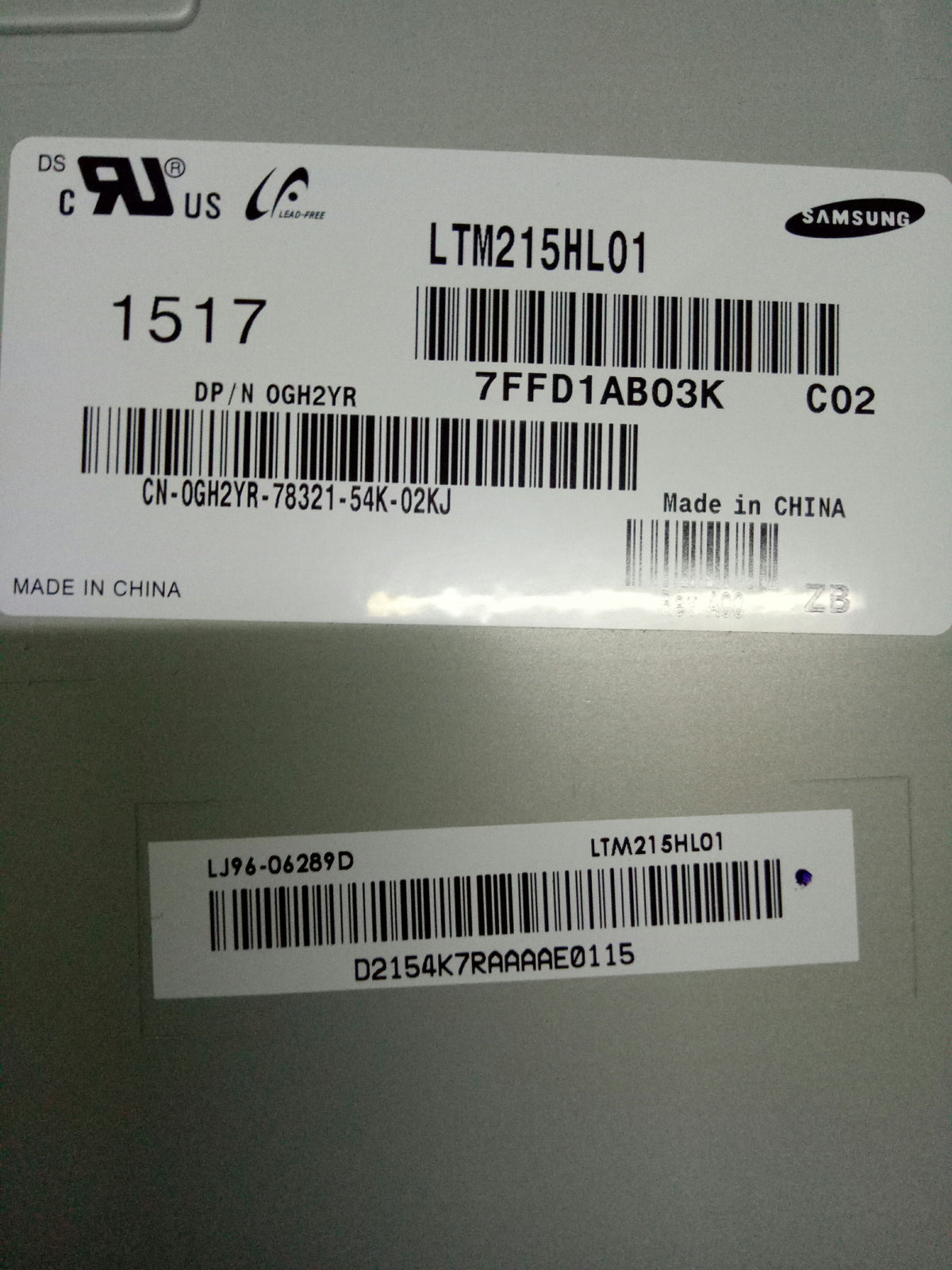 Original LTM215HL01 SAMSUNG Screen 21.5" 1920*1080 LTM215HL01 Display